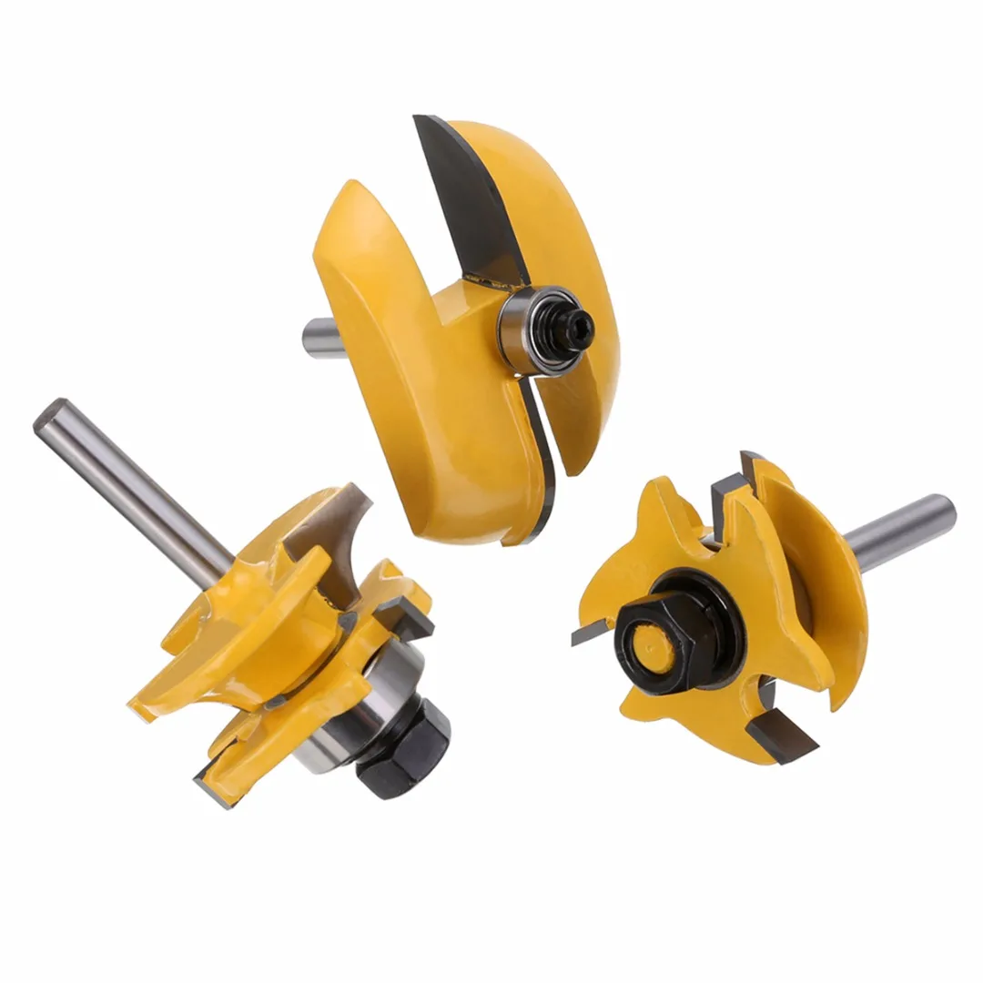 

3pcs 1/4" Shank Milling Cutter High-end Ogee Raised Panel and Rail & Stile Router Bits Set Cutter Tool For Woodworking
