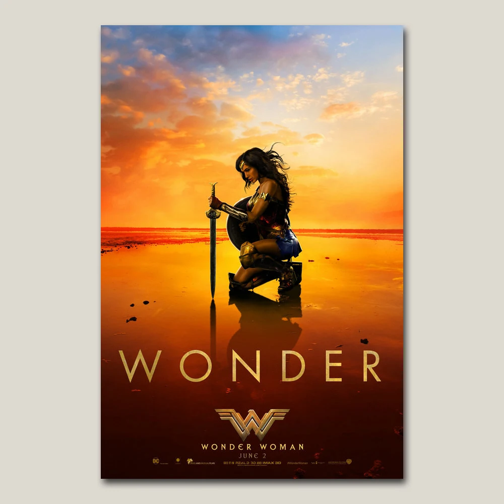 Wonder Woman Gal Gadot 2017 Poster Fabric 8x12 20x30 24x36 E-1729