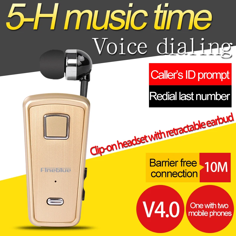 

Fineblue F980 Wireless Business Bluetooth Headset Call Clarity Music Smart one drag two Bluetooth Earphone Wholesale