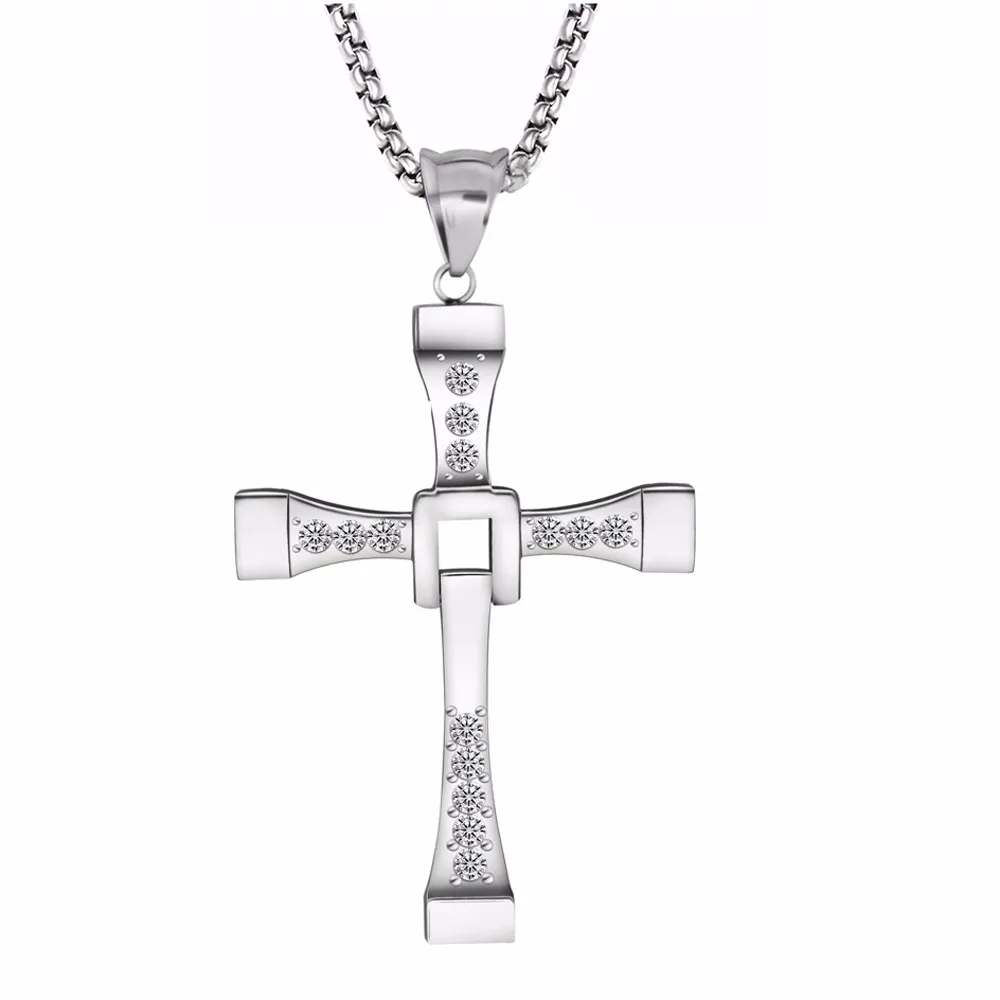 Pendant Silver Gold Cross Men Necklace