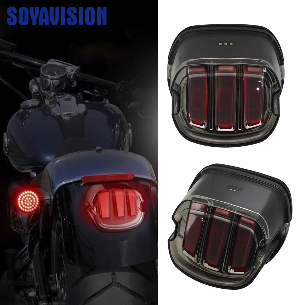 

Smoke Tail light For Harley Davidson Motorcycle Laydown LED Tail Lamp For Dyna Super Wide Glide Low Rider License Plate Light