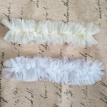 Белый розовый цвета слоновой кости свадебные подвязки тюль подвязки ручной работы бант подвязки Гэтсби Стиль большого размера эластичный Свадебный подвязка