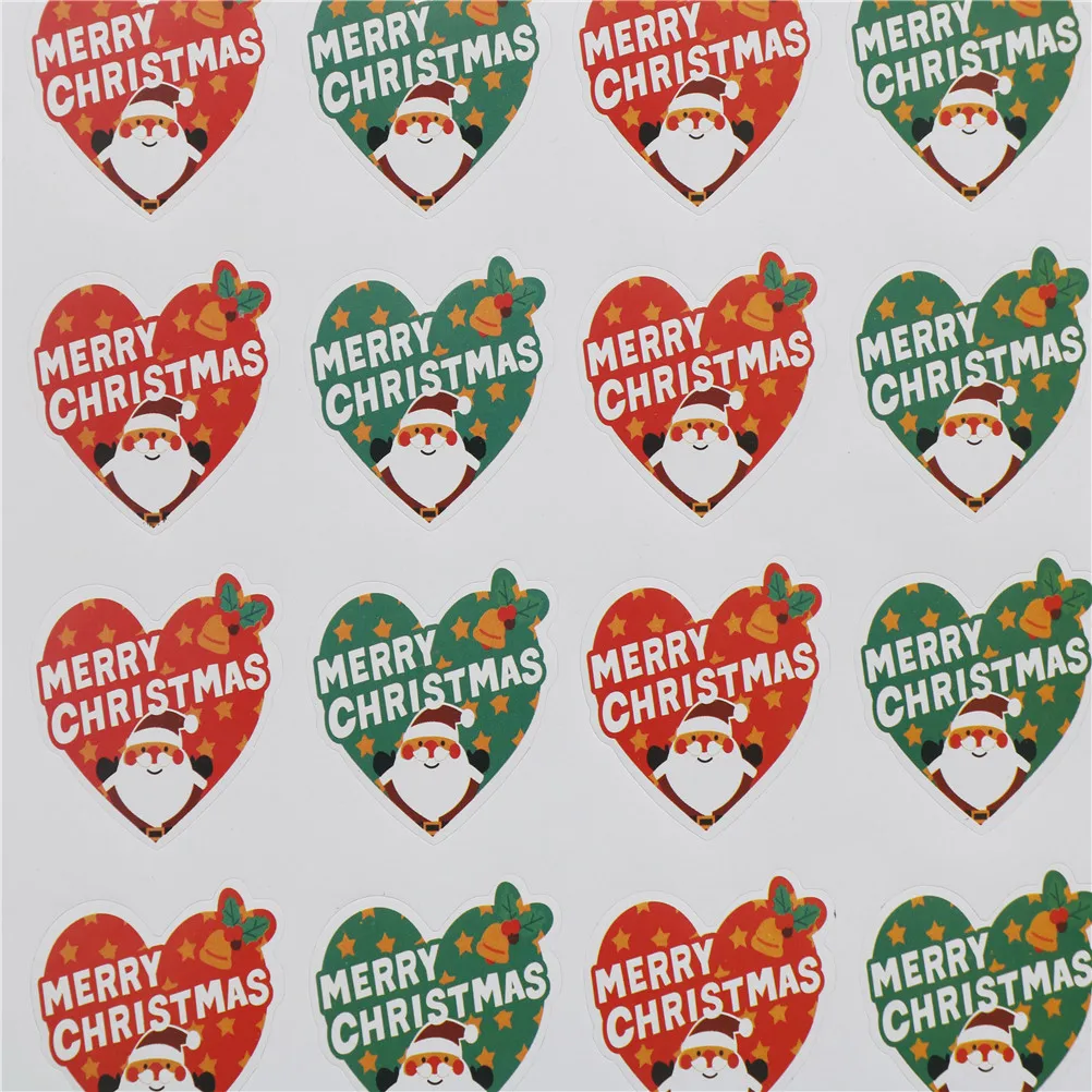 

new pcs Heart Style Decorative Sticker Merry Christmas Santa Claus Cake Scrapbook Diy Diary Album Stick Decoration 3cm*3.5cm