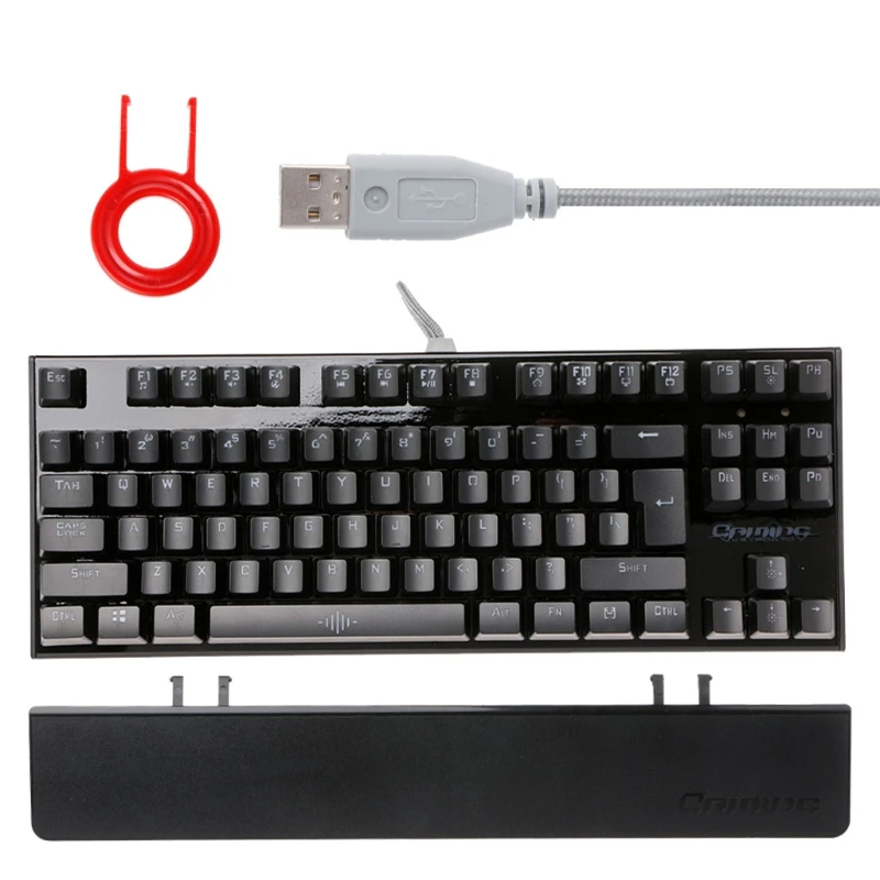 

87-Key True Mechanical Keyboard USB Wired LED Backlit Luminous Gaming Mechanical Keyboard For Laptop Desktop