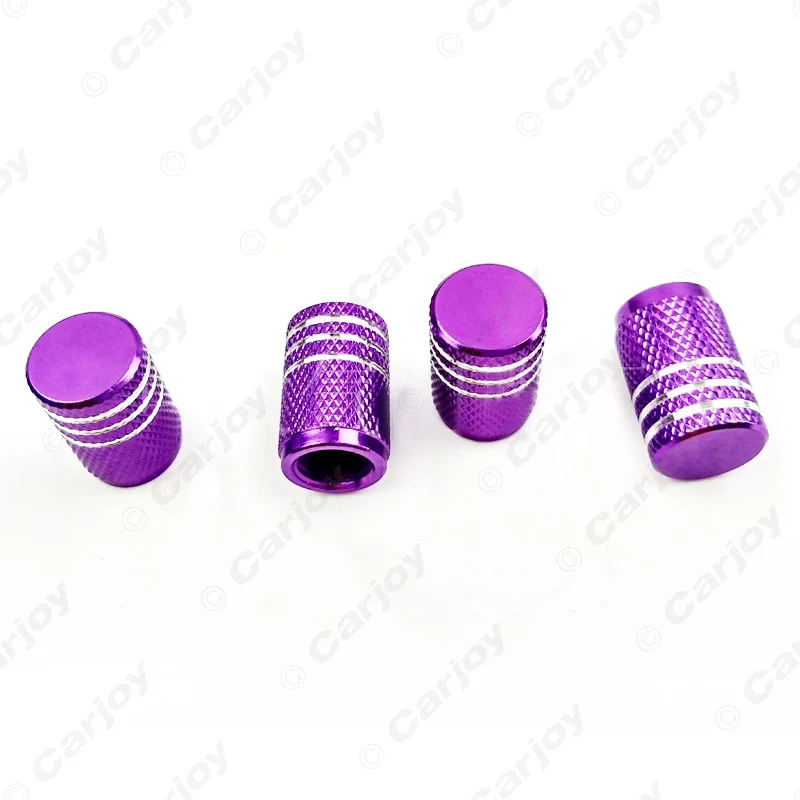 Auto Motorcycle Aluminum Alloy Wheel Tire Valve Stem Caps Dust Covers 4pcs 6-Color Black/Red/Gold/Green/Blue/Purple