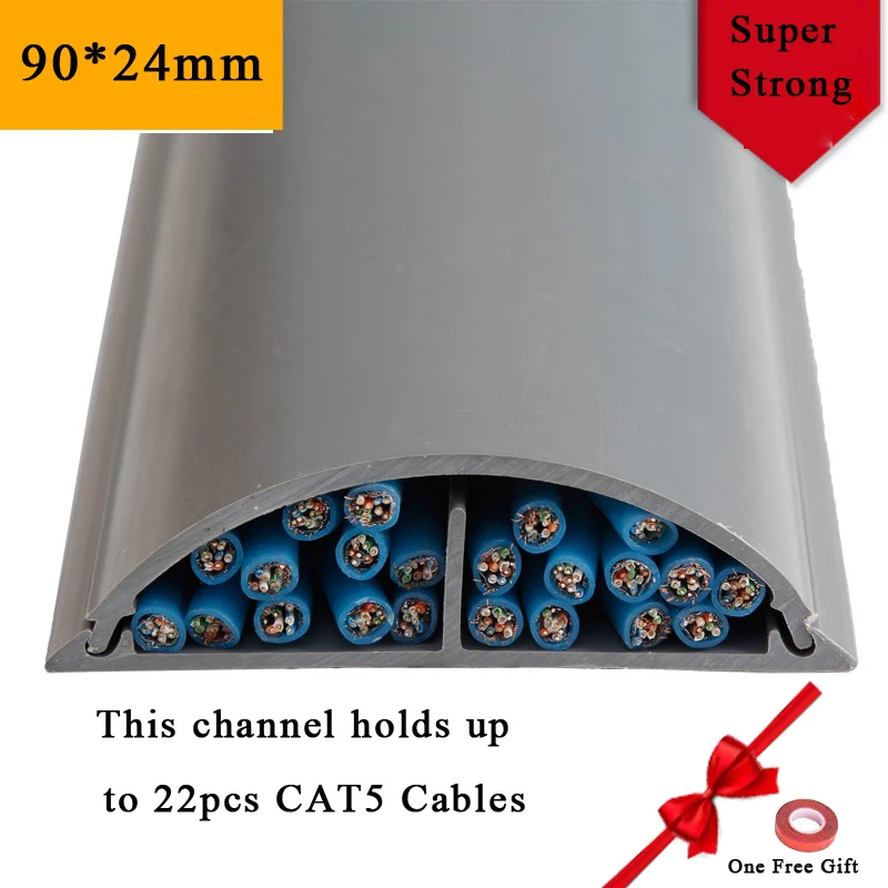 

Floor Ramp Cord Management PVC Floor Cord Protector Cable Shield Cord Cover 1m in Length Flexible to Cover Cables Cords for home