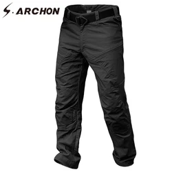 S.ARCHON-pantalones militares a prueba de agua para hombre, pantalón de combate SWAT, soldado del Ejército de EE. UU., bolsillo de algodón, pantalones tácticos a prueba de viento, Invierno