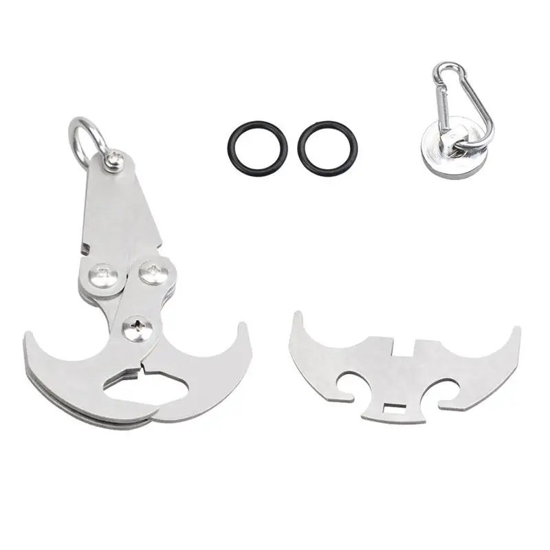 

Multifunctional Stainless Steel Survival Folding Grappling Hook Climbing Claw Gravity Carabiner for Outdoor Life