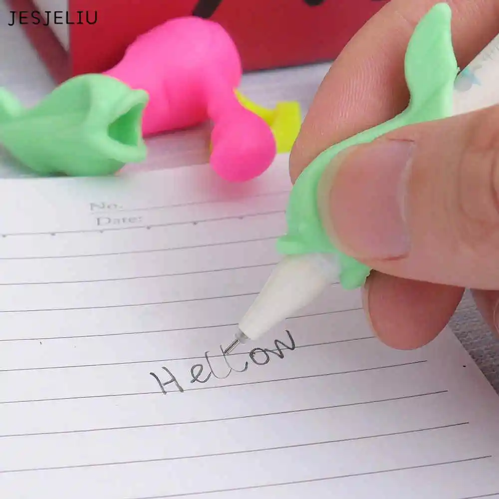 

JESJELIU 7pcs Pencil Grips Therapy Handwriting Aid Kids Pen Control Right Silicone Writing Student School Stationery