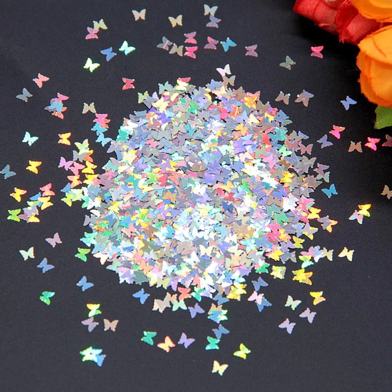 

8g Pailettes PET Ultrathin Sequin 3mm Butterfly Laser Glitter Sequins for Nail Art Decoration Body Art Painting Nail DIY Decor