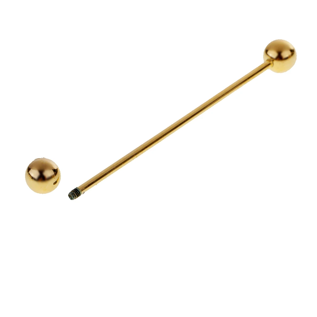 2 Pieces Skinny Pin Round Barbell Collar Tie Clip Clasp Bar Necktie Tie Pin Stick Brooch Ball Screw On End