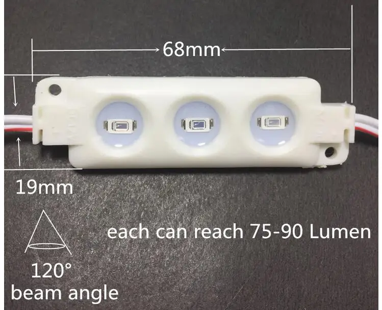 Инъекций светодиодный модуль 3LED 5730 выделите привело знак модуль одна лампа 50-55lm 3 лампы