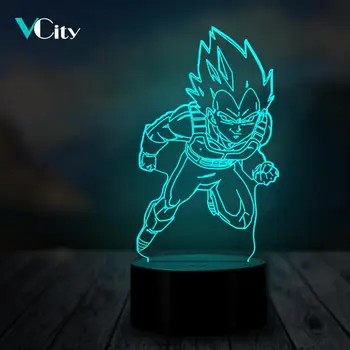 

VCity 3D Night Light Led Table Lamp RGB Multicolor Drgon Ball Cartoon Saiyan Home Decorative USB Kids Gifts Toy Party Atmosphere