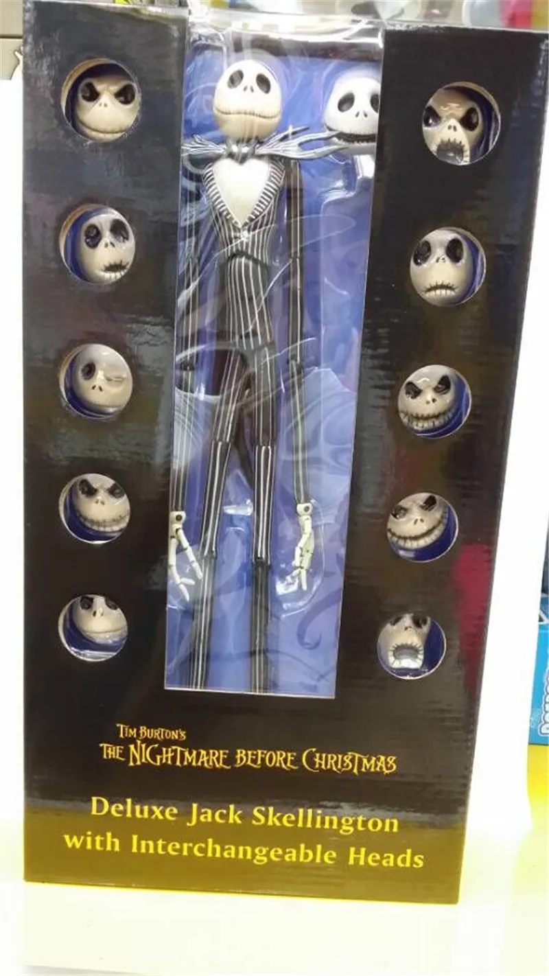 2017 Deluxe Jack Skellington with Interchangeable Heads Action Figures Toys The Nightmare Before Christmas Jack Figuras Dolls 32cm  (2)