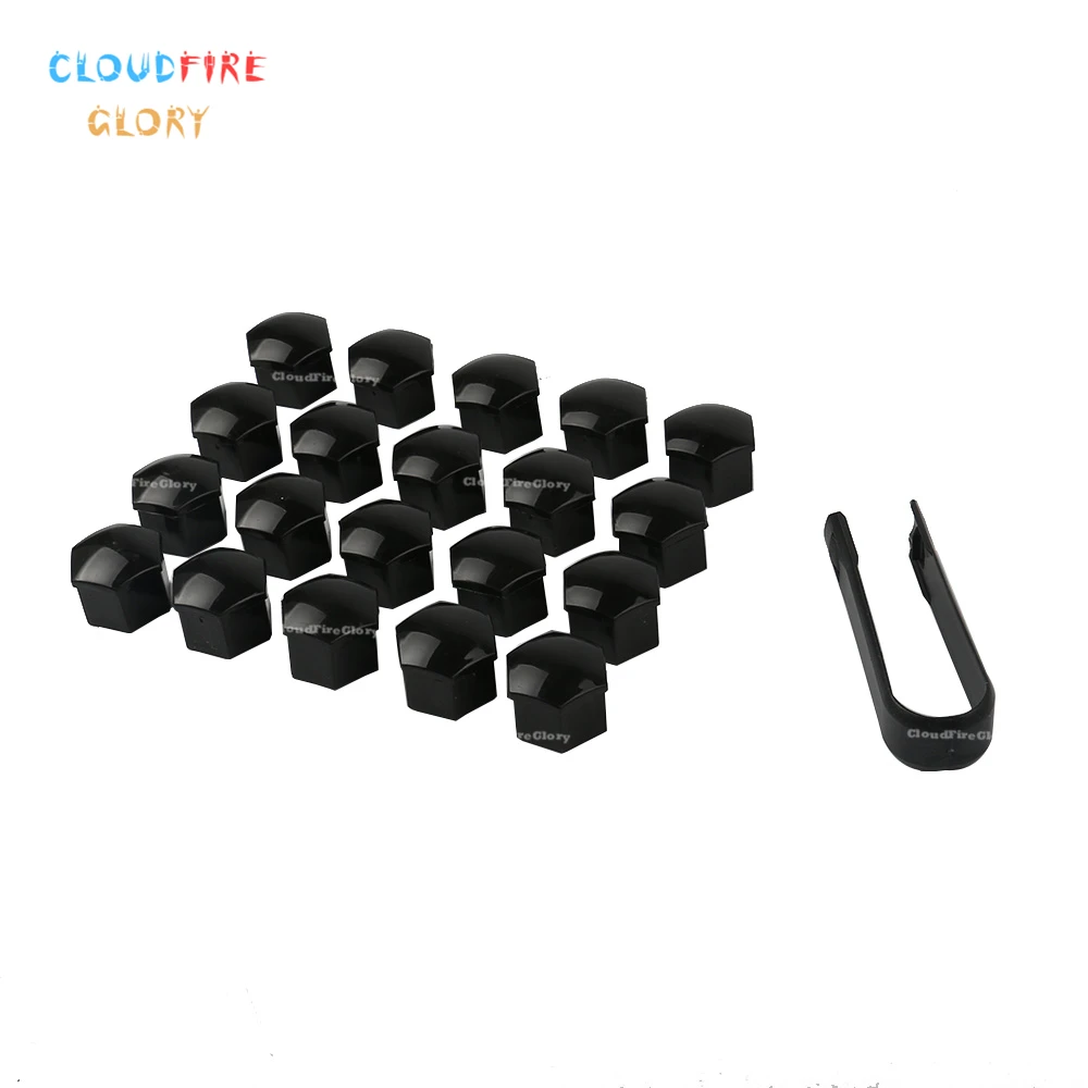 321601173A 20Pcs Black Wheel Lug Nut Cover Cap17mm And Removal Tool Set For Volkswagen Passat Je