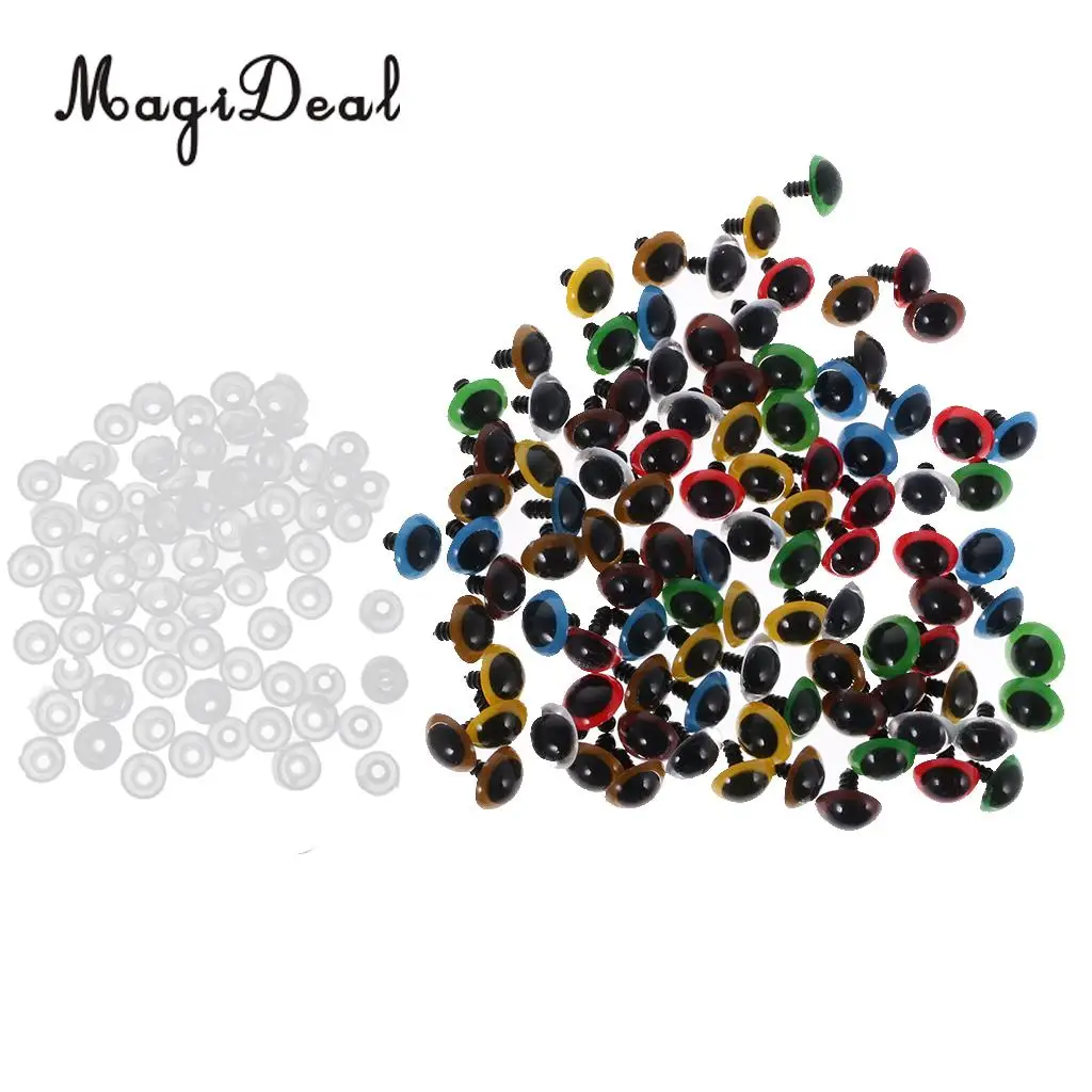 Hot Sale Black 12-20mm Plastic Safety Eyes with Washers for Teddy Bear Doll Dog Plush Animal DIY Craft Toy