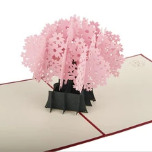 10 шт./лот) Пользовательские Доступные винтажные темы нового года 3D цветки сакуры, японской вишни 3D всплывающие цветы поздравительные открытки