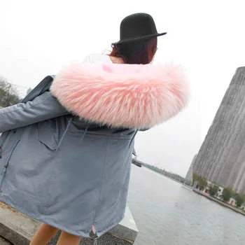 

Brand Women Winter Fashion Big Real Raccoon Fur Hooded Pockets Thick Jackets Parkas Ladies Long Thick Outwear Coats Faux Lining