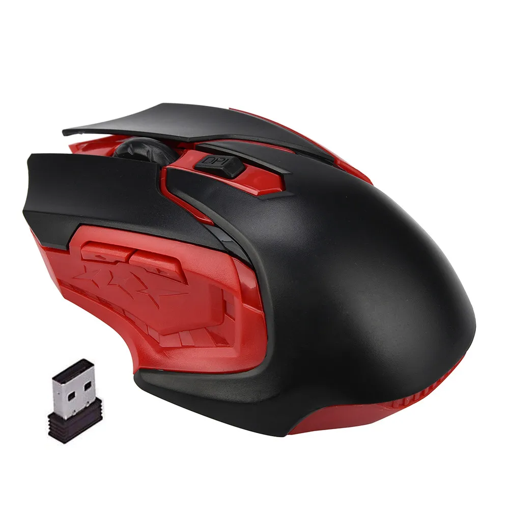 Мышь игровая красная 2,4 ГГц 3200 dpi Беспроводная оптическая игровая мышь для компьютера ПК ноутбука#5