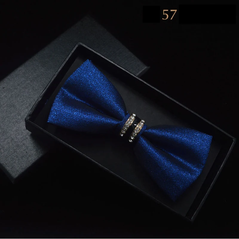 RBOCOTT Для мужчин смокинг из металла кристалл галстук-бабочку Черный, серый цвет синий и красный цвета жениха Bowties для Для мужчин Для женщин