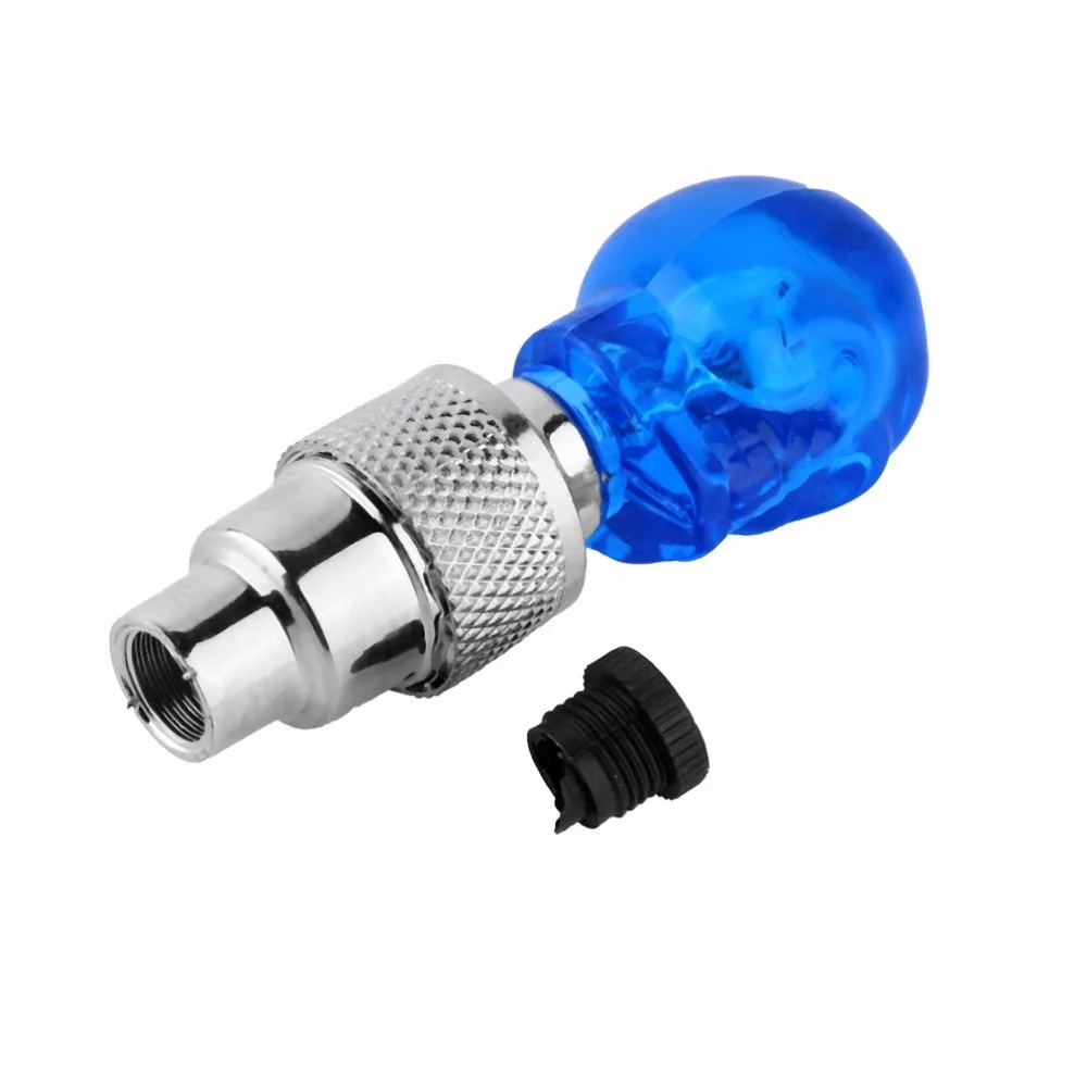 Skull Shape Valve Cap LED Light Wheel Tyre Lamp Colorful Bicycle Accessories for Car Motorbike Bike Wheel Light traffic safety