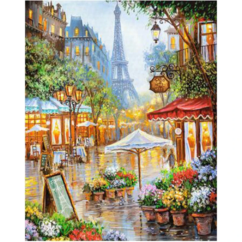 

5D DIY Diamond Embroidery Street scener 3D Diamond Painting landscape Cross Stitch Mosaic Needlework Home Decor CC399