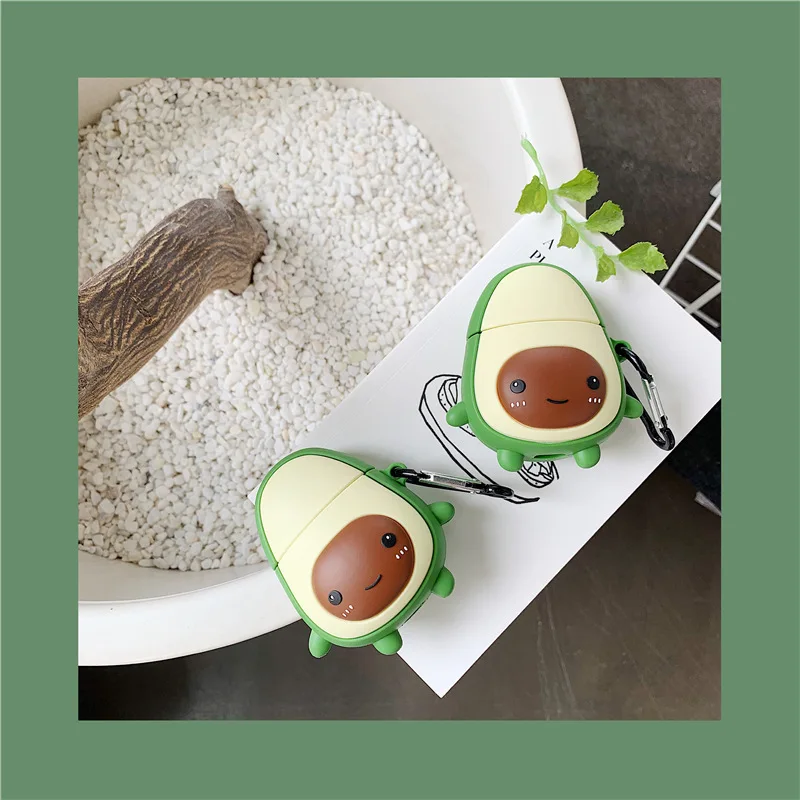 

Summer Silicone Avocado Case for Airpods 1/2 Case Accessories Bluetooth Earphones Protective Cover For Apple Headphones Box Bag