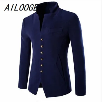 

AILOOGE Optional 2017 New Four Seasons To Wear Blazer Patchwork Men Fashion Casual Men's Fashion Brand All With A Suit Jacket