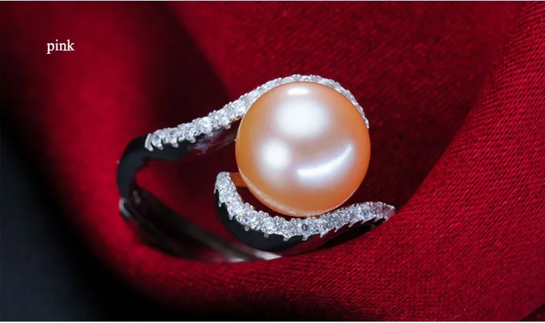 ZHBORUINI 2019 модное кольцо с жемчугом естественный пресноводный жемчуг украшение кольцо с цирконом 925 пробы Серебряные ювелирные изделия для