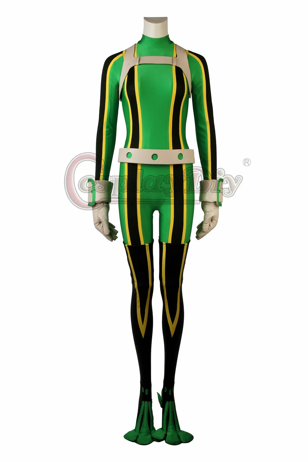 Cosplaydiy аниме My Hero Academia cosplay Boku no Akademia Tsuyu Asui костюмы Frog костюм на Хэллоуин