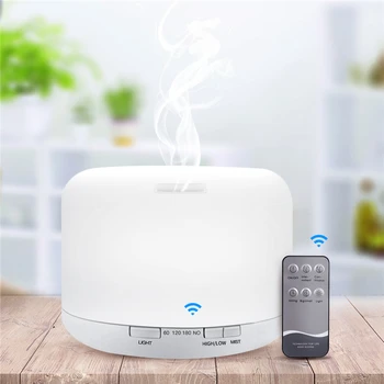 

100-240V 500ML Large Capacity Ultrasonic Air Humidifier Aromatherapy Aroma Essential Oil Diffuser Fogger With 7Colors LED Lights