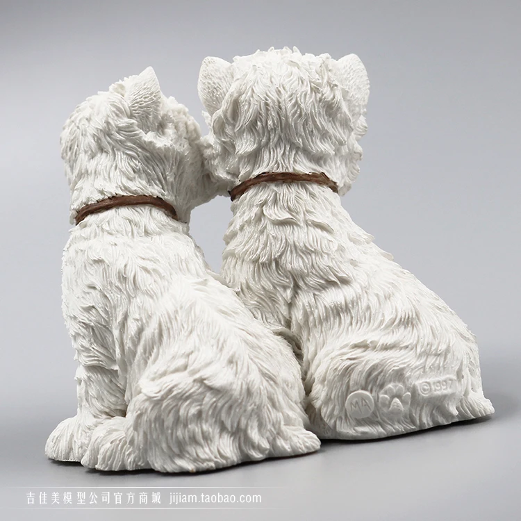 Модные Белый, высокогорный пара собака автомобиль несет свадебный подарок ремесло декоративные фрески ремесла мебель скульптура Творческие подарки