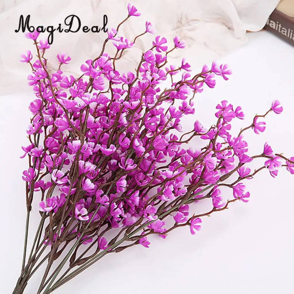 7 Forks Artificial Plum Blossom Branch Simulation Plastic Flower Branches Bouquets DIY Home Wedding Party Decor Art