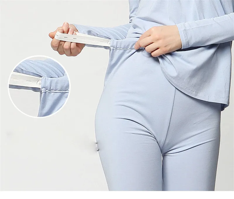 Pregnant Thermal Long Johns Maternity Clothing Set Autumn Spring Winter Modal  Breast Feeding Pregnancy Women Underwear (9)