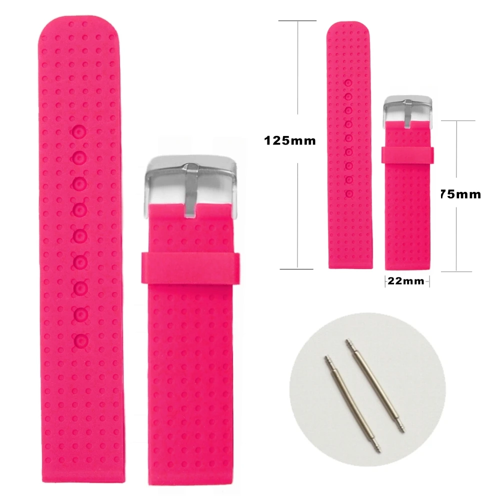 

22mm Stylish Light Magenta Color Silicone Jelly Rubber Ladies Girls Watch Band Straps WB1053X22JB