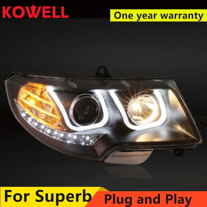 KOWELL Car Styling for Skoda Superb Headlights 2009 2013 Superb LED