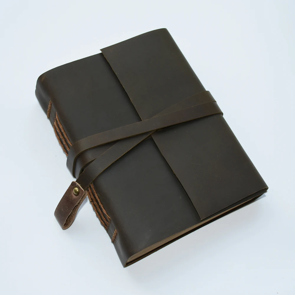 MaoTu винтажный толстый кожаный дневник, дневник, записная книжка, антикварный блокнот ручной работы, чистая крафт-бумага, подарок на день рождения