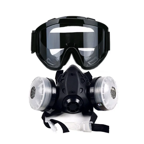 Половина лица противогаз с анти-туман очки N95 маска от химической Пыли Фильтр дыхательные респираторы для окрашивания Спрей Сварки