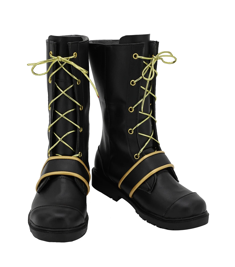 Ensemble Stars Tsukinaga Leo Cosplay Boots Black Shoes Custom Made Any Size (2)