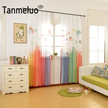 2017 Colorful pencil ready made kids 3d tulle font b curtains b font for living room