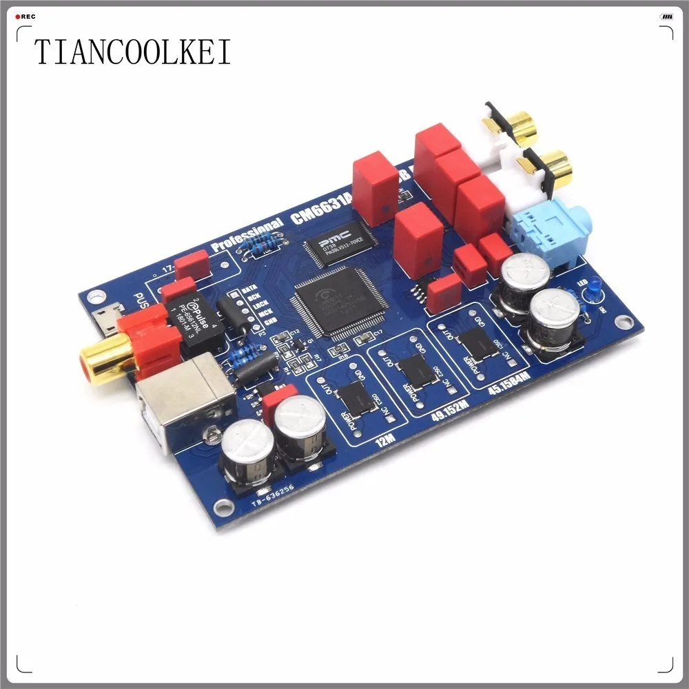 TIANCOOLKEI CM6631 цифровой интерфейс 32/24Bit 192 к ПК ЦАП звуковая карта USB к I2S/SPDIF коаксиальный Выход Hi-Fi аудио декодер