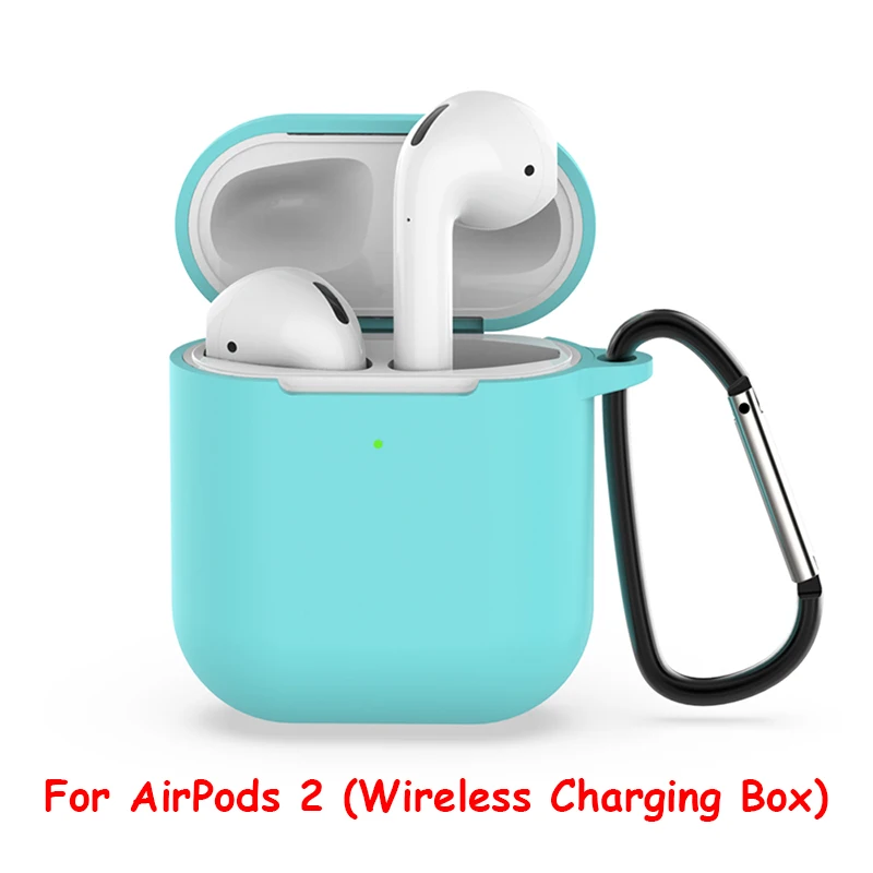 Новинка, чехол для наушников Airpods 2, чехол для Airpods 2, силиконовый чехол s, тонкий чехол для Air Pods 2, Противоударная зарядная коробка с крюком - Цвет: 03