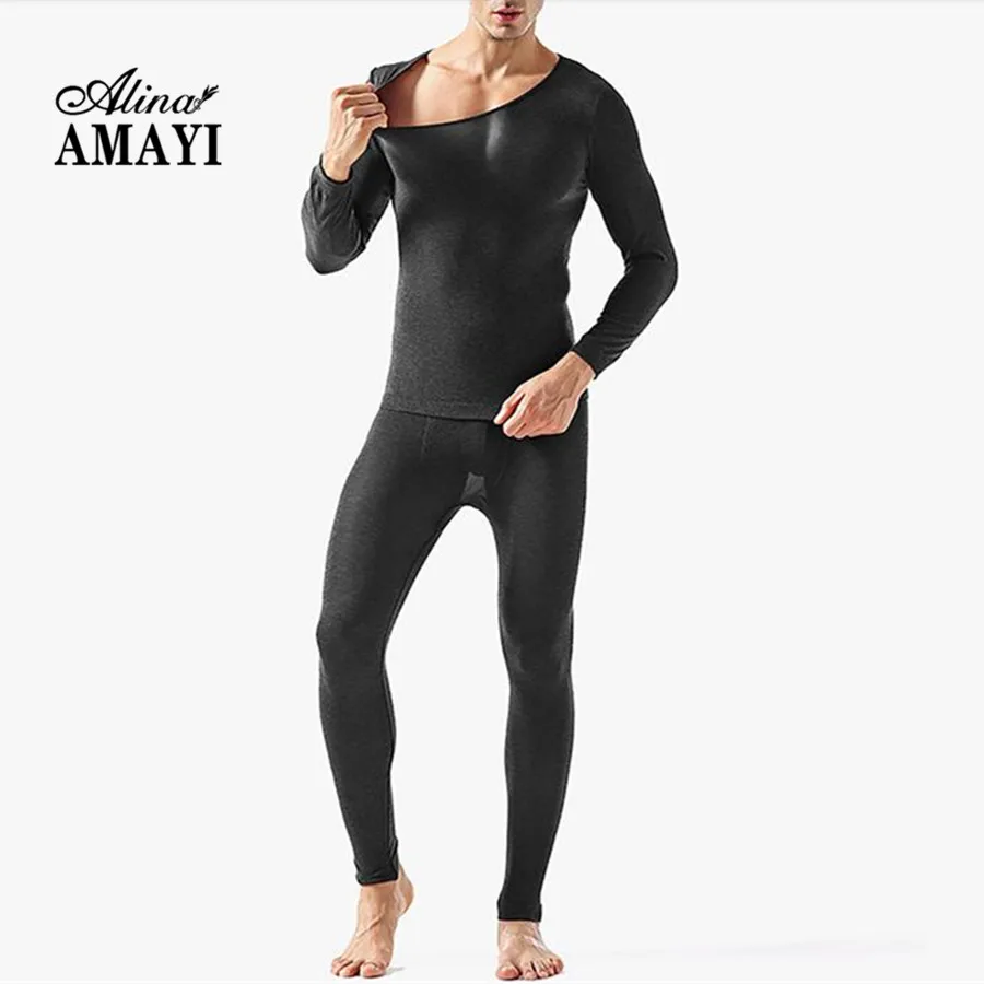 2016 New Men Long Johns Ultra thin Thermal Underwear Suits Winter