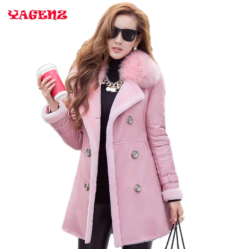 

Leather suede fox 2019 winter women Fashion genuine leather sheepskin coat russian fur coats sheep shearing real fox fur jacket