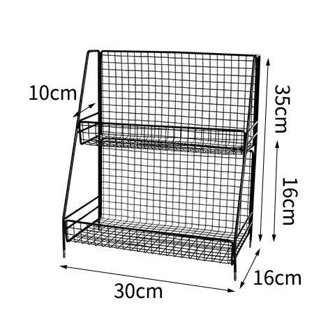 Настольная стойка для хранения косметики, металлический держатель для специй, отделочная полка для бутылок, кухонный двухслойный стеллаж для ванной комнаты, органайзер для туалетных принадлежностей - Цвет: 1