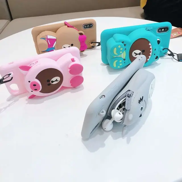 Totoro, Molang, Rilakkuma, Pikachu Small Pocket 3D iPhone Case 2