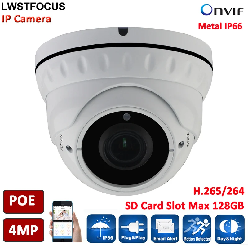 

H.265/264 IPC-LWIRDNTS400S 4MP IP Camera 2.8-12mm Varifocal Manual Zoom Lens 4MP IR 30M with SD Card slot POE Network Camera