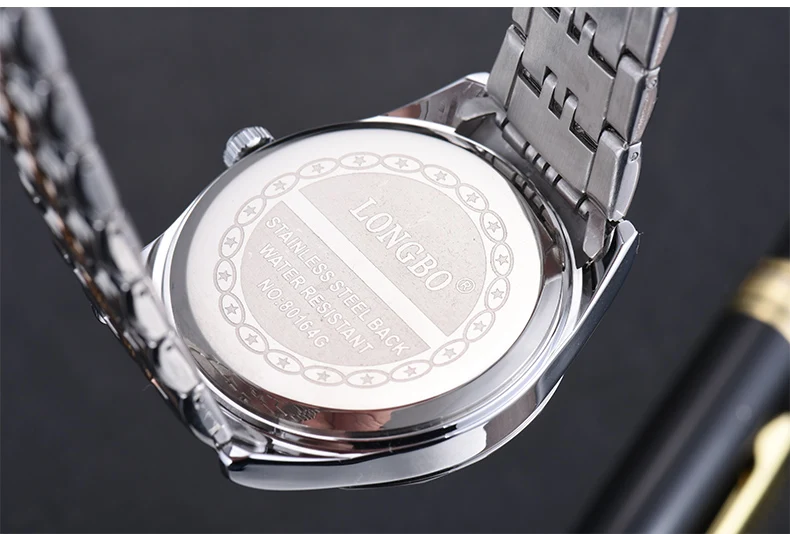 2017 Повседневное часы Longbo унисекс кварцевые часы Для мужчин Для женщин Аналоговый Наручные часы Часы из нержавейки Relogio feminino 80164