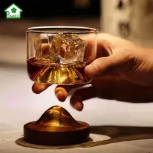 Маленький горный стакан для виски с деревянным основанием для пород, разделяемый пивной бокал, бокал для вина, ирландский бокал для виски, бокал для виски, посуда для напитков
