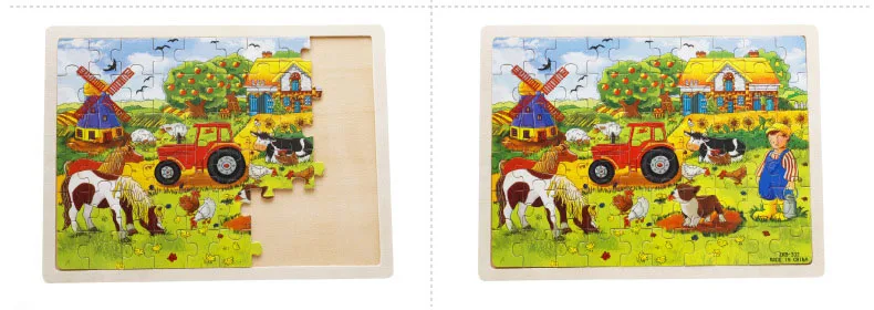 Обучающие деревянные игрушки деревянные пазлы с животными забавная игрушка головоломка деревянные пазлы для детские головоломки игрушки, Прямая поставка